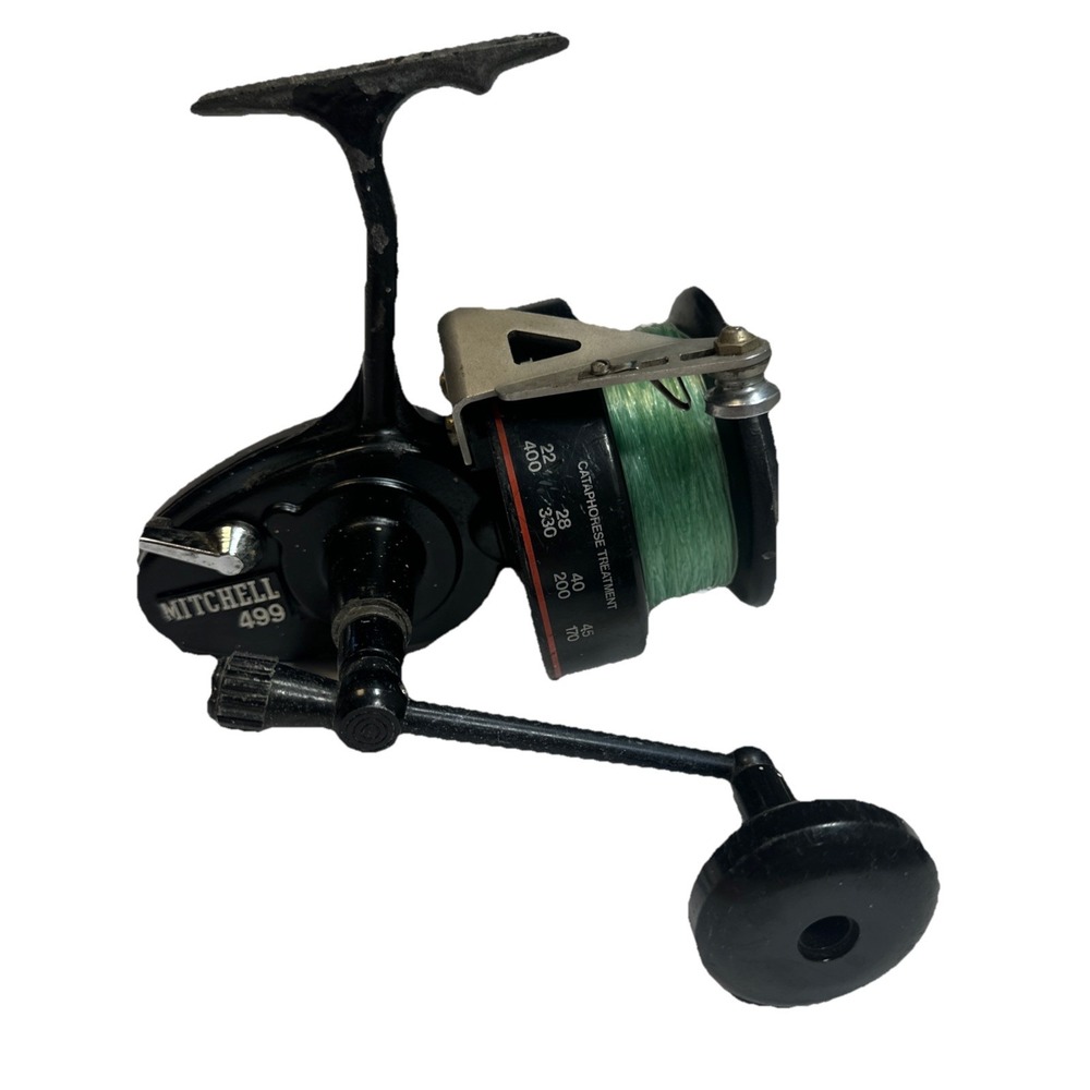 Mitchell 499 Saltwater Spinning Fishing Reel Made in France Vintage Black